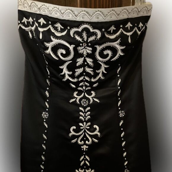 NIKI By Niki Livas Black White Dress Sz 7/8 Juniors  Y2K Prom-Formal - Picture 3 of 8